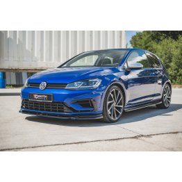 Накладка сплиттер на передний бампер на VW Golf VII R рестайл